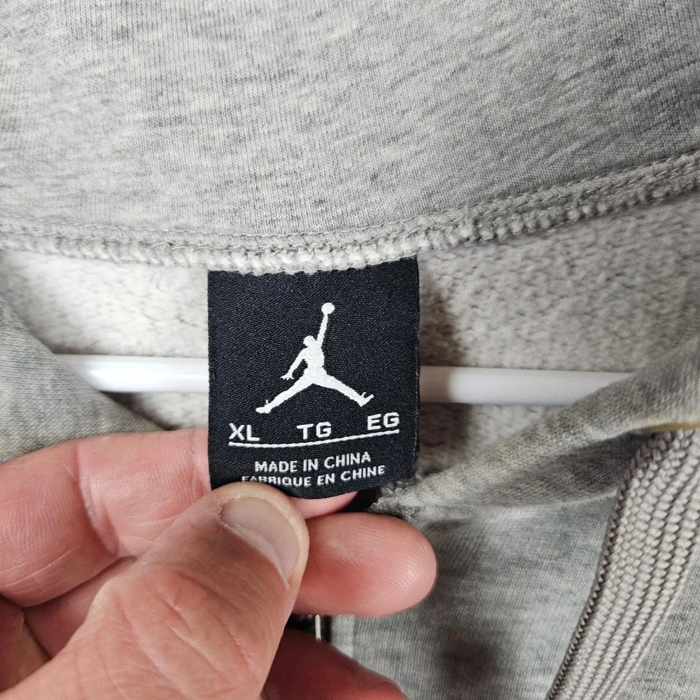 Jordan‎ Mens Full Zip Hoodie Heather Gray Embroidered Jumpman XL 459686-063